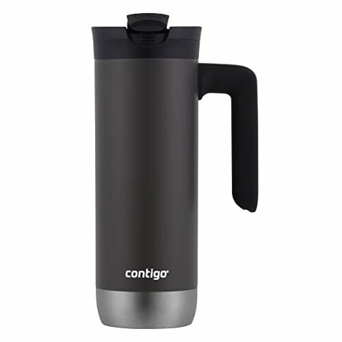 Black travel mug with handle