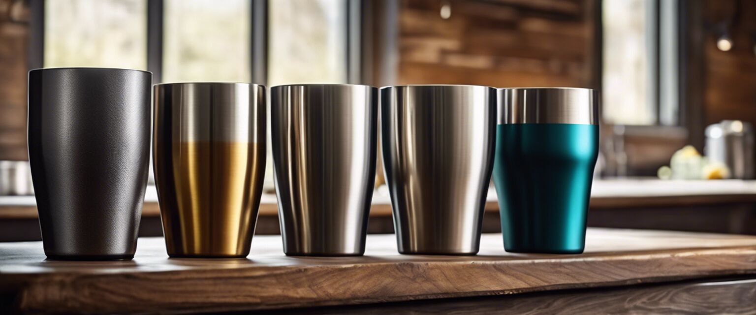 Different stainless steel tumblers